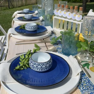 Table setting Lemon Blue
