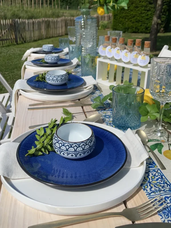 Table setting Lemon Blue